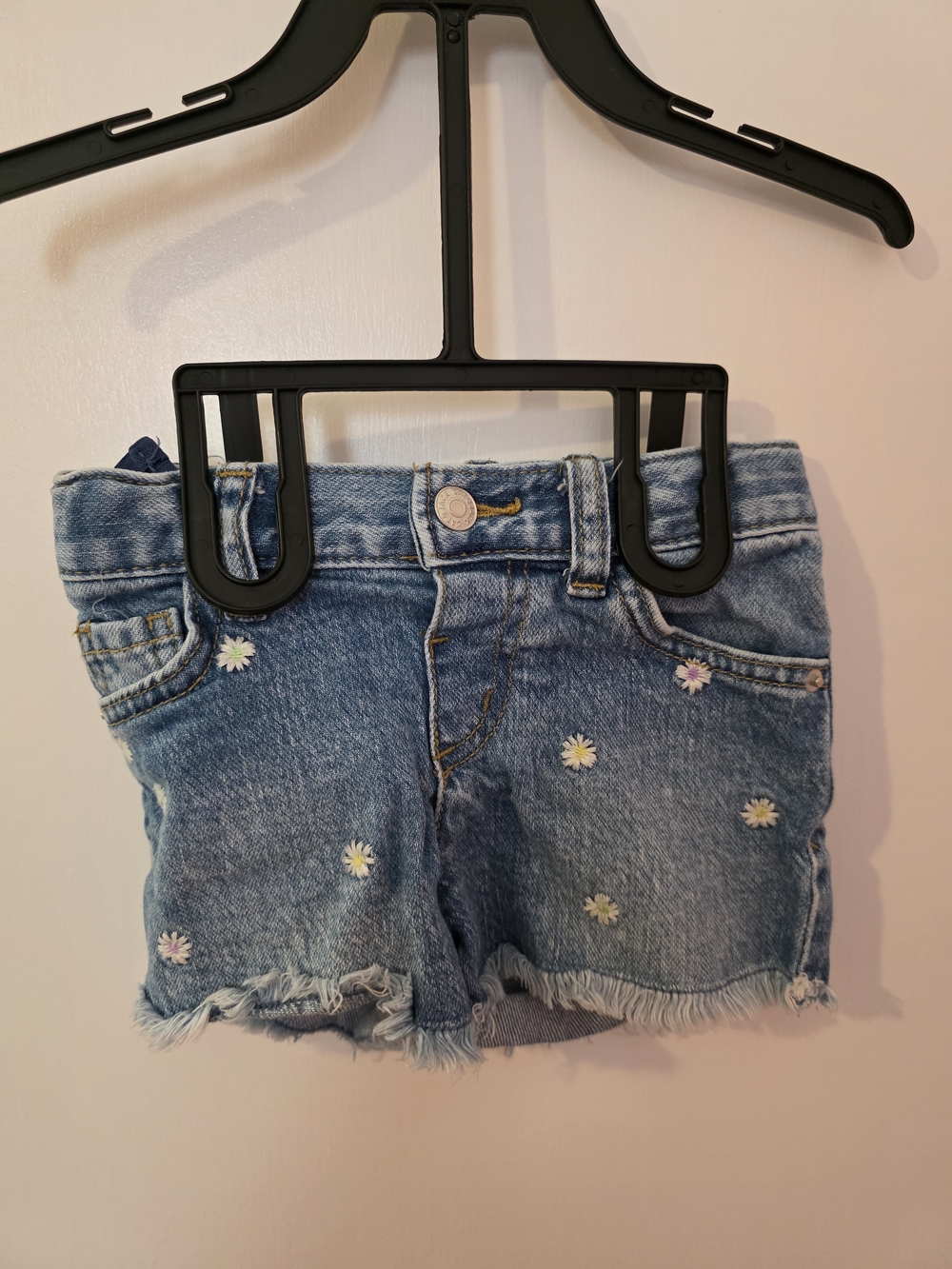 Cat & Jack Light Blue Daisy Embroidered Denim Shorts